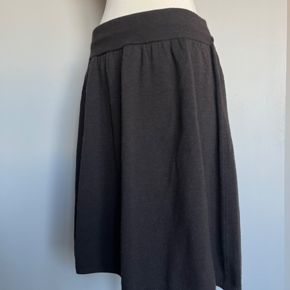 Eileen Fisher 100% Merino Wool Brown Midi Casual Winter Skirt - Picture 3 of 11